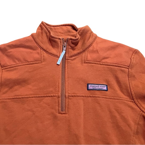 Vineyard Vines Orange Quarter Zip Sweatshirt Orange Size Medium - Picture 2 of 6